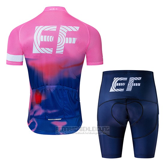 2019 Fahrradbekleidung EF Education First Rosa Blau Trikot Kurzarm und Tragerhose - zum Schließen ins Bild klicken